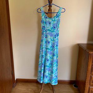 Tropical Patterned Sleeveless Dress